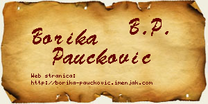 Borika Paučković vizit kartica